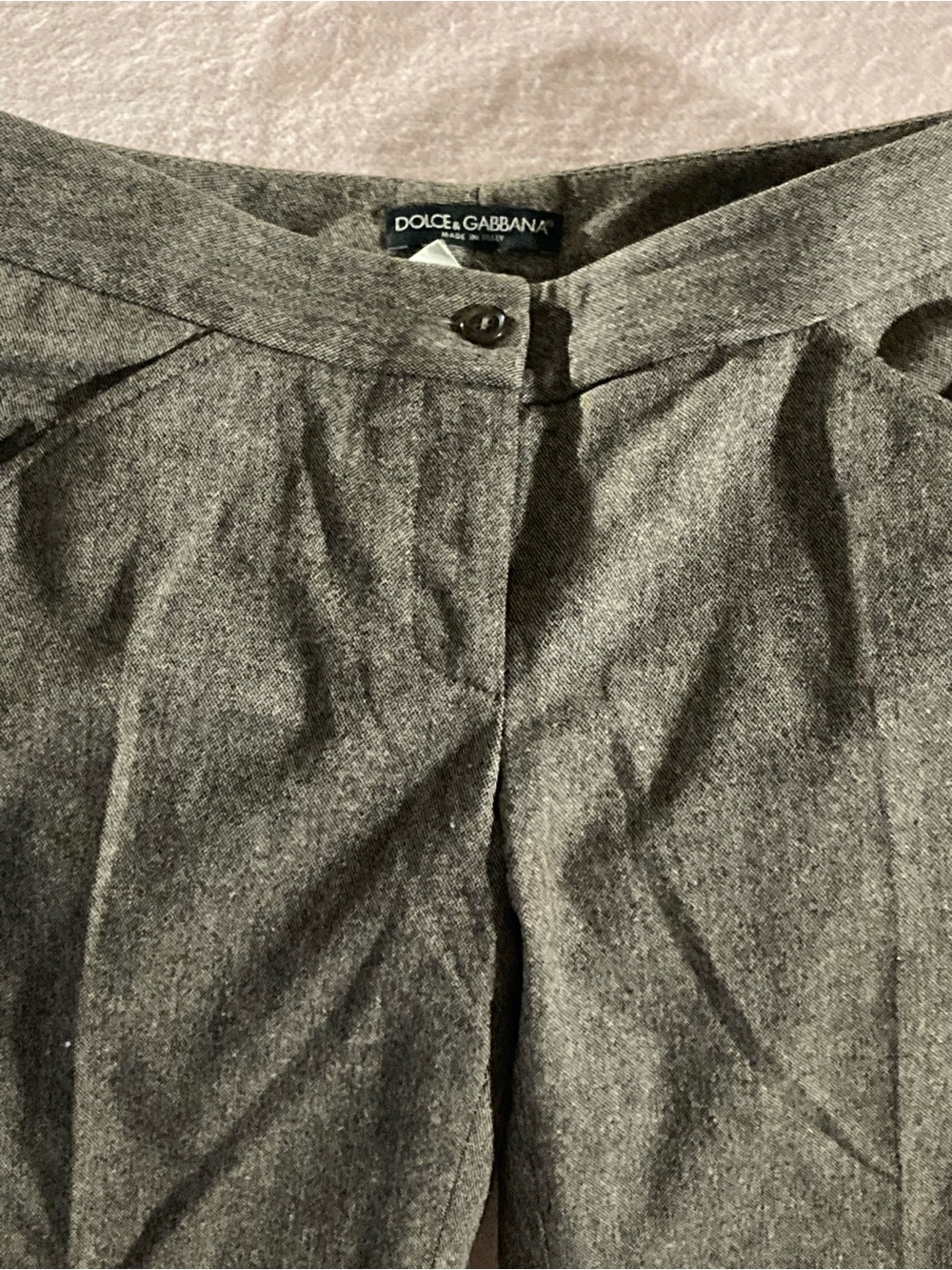 Dolce & Gabbana Men's Gray Wool Dress Trousers - Picture 2 of 9